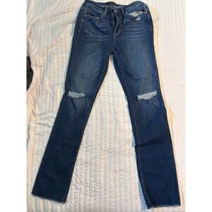 Judy Blue Distressed Straight Fit Jeans Women’s 7/28 Medium Wash Stretch Denim